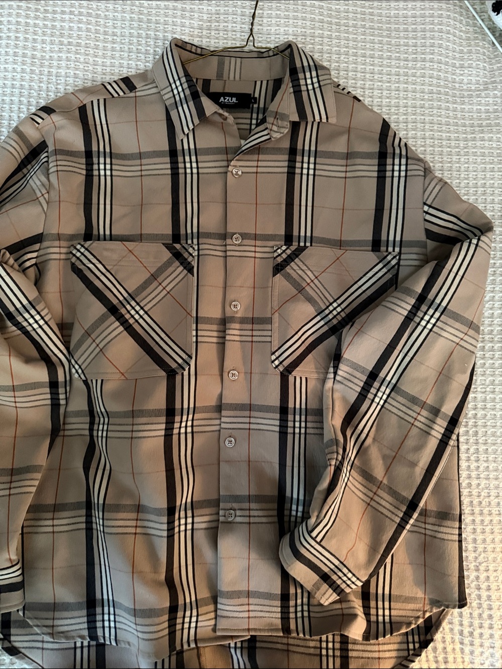 Women’sBeige Plaid Button-Up Shirt by Moussy